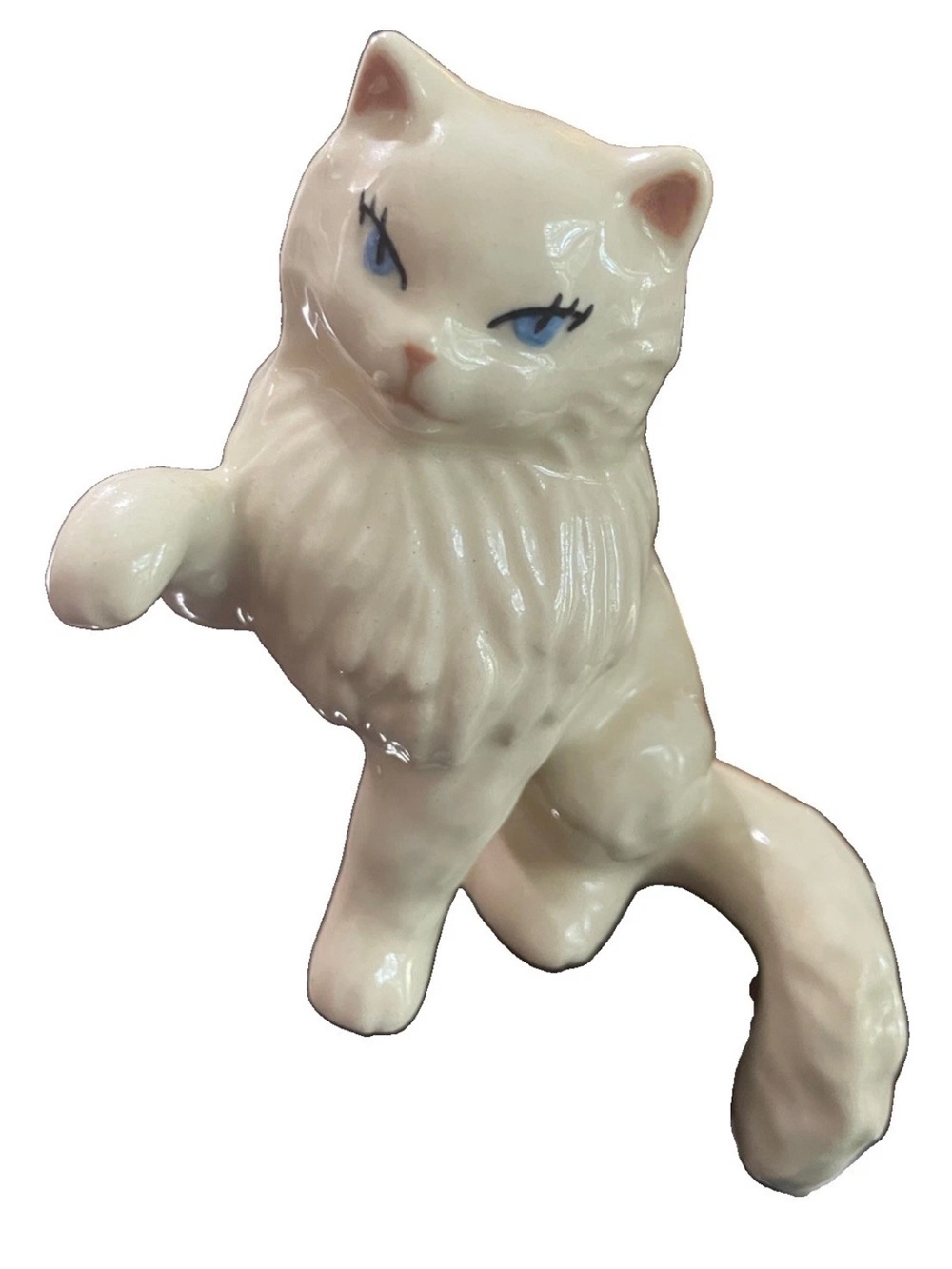 Vintage 1950s Ceramic Arts Studio Fluffy Persian Cat Shelf Sitter Madison WI